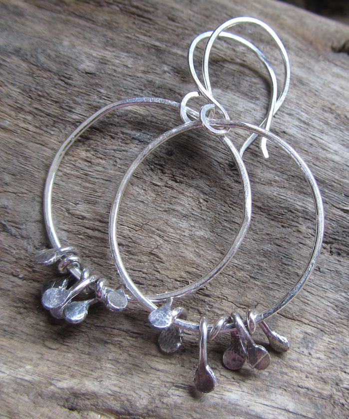 Silver bramble earrings