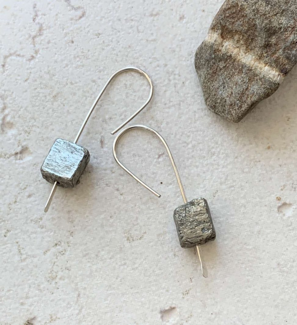 rough pyrite earrings