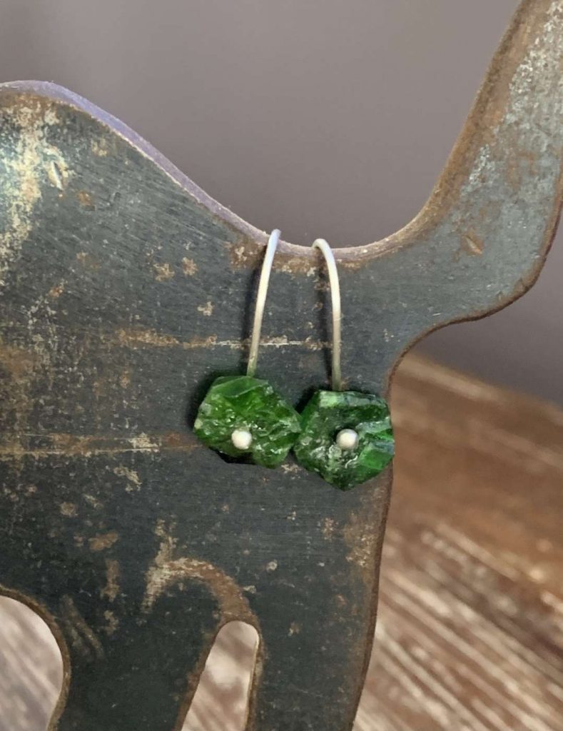green gemstone earrings