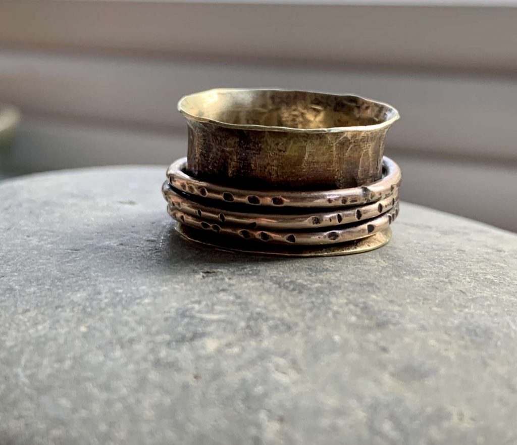 Brass and Bronze Spinner Ring – Gretchen Cole Jewelry