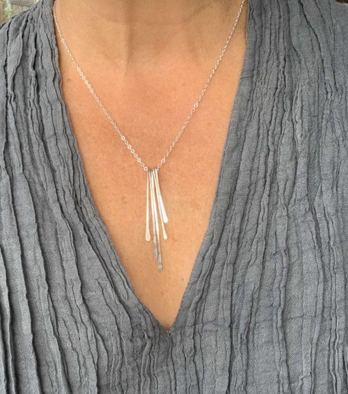 silver fringe necklace