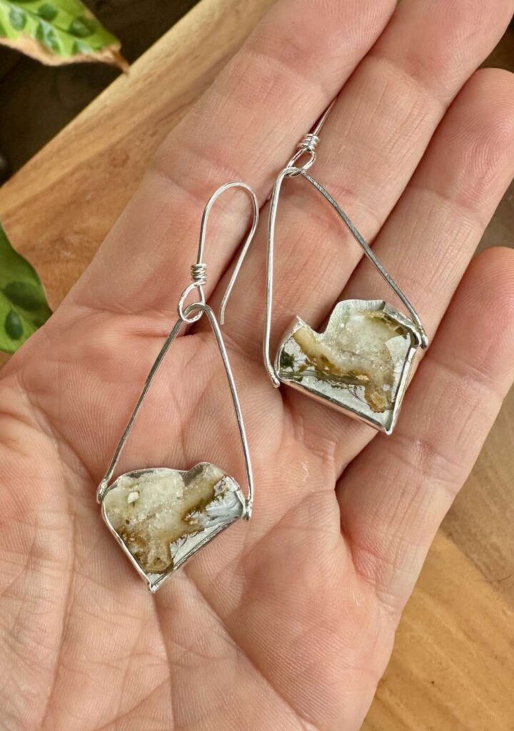 indonesian river jasper earrings