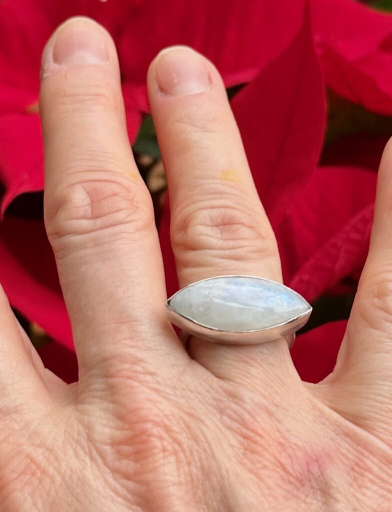 moonstone marquise ring